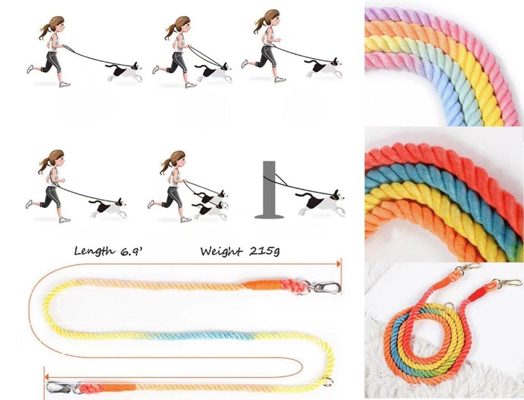 HANDS FREE DOG ROPE LEASH - PURPLE LOVE