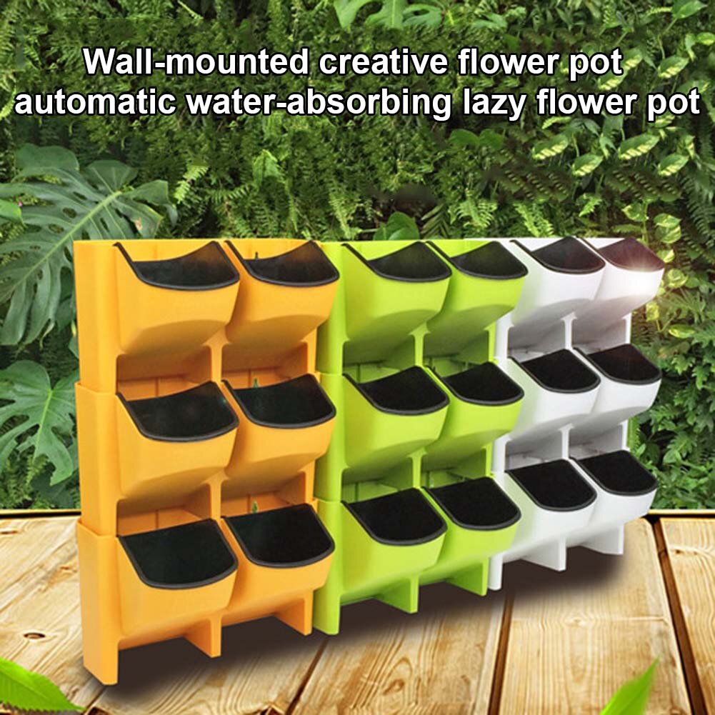 Self Watering Flower Pot Stackable Vertical Planter Wall Hanging Durable For Garden Balcony UYT Shop